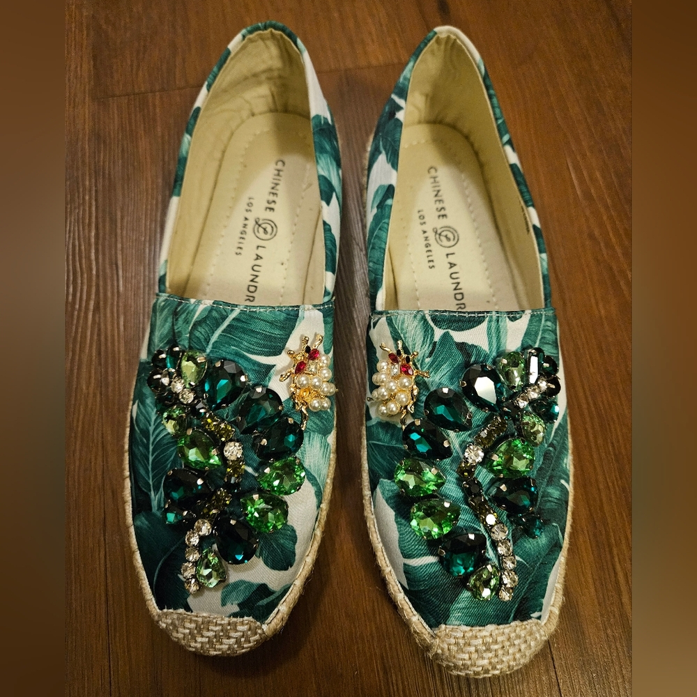 Chinese Laundry Green Embellished Women's Shoes